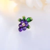 041 Korean-style fashionable and elegant grape trend European and American style round brooch, cute and simple, personalized, fashionable and cute women's accessory clothing accessory brooch details Picture